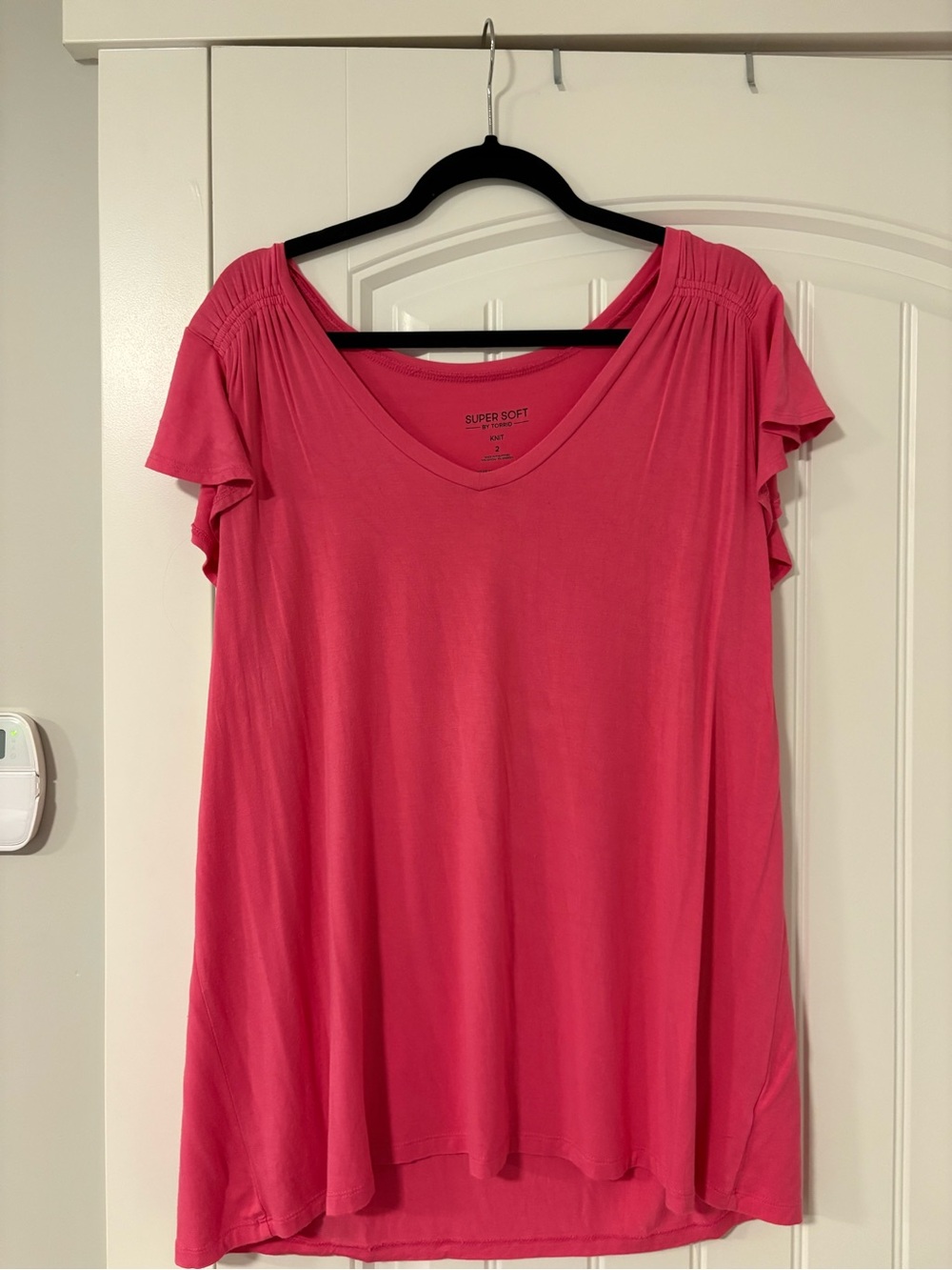 torrid Pink V-Neck Flutter Sleeve Tee